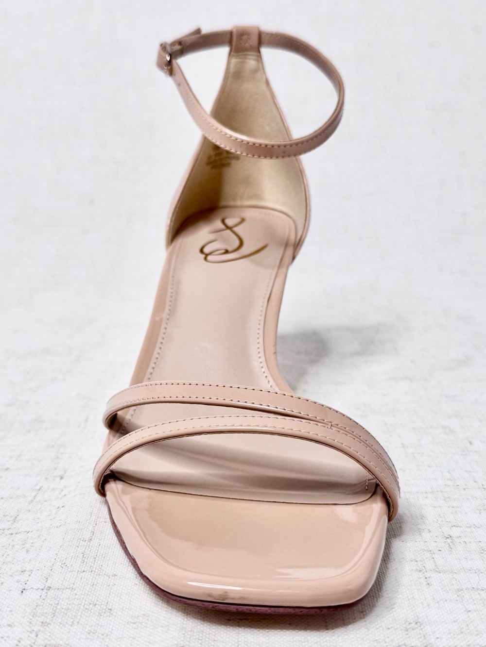 Sam Edelman Peonie Square Toe Kitten Heel Sandals Nude Pink Size 10 - Picture 3 of 9